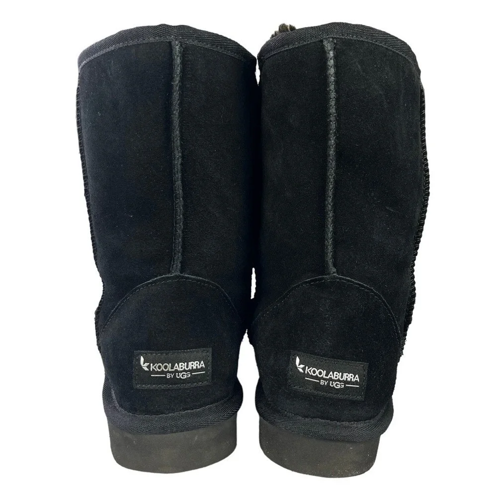 Koolaburra by UGG Black Suede Mid Calf Boots Womens 8‎ Old School Boho Cozy Y2K